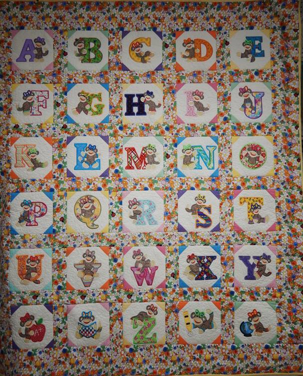 Made By Margie - Sock Monkey Alphabet Quilts