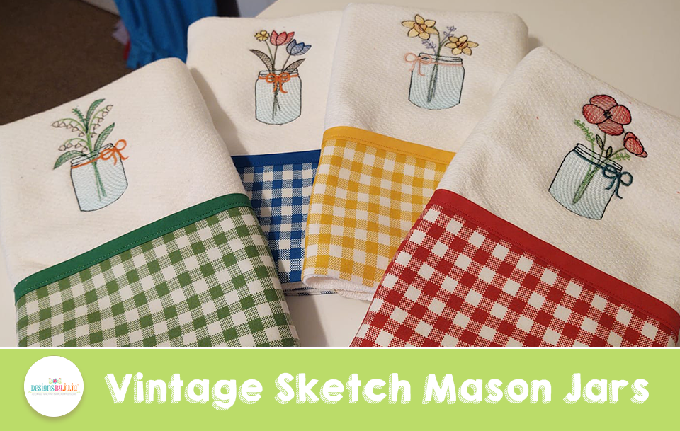 Customer Projects: Vintage Sketch Mason Jars