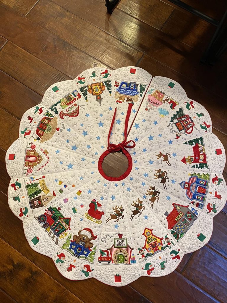 Customer Projects: North Pole Village Tree Skirts | Designs By JuJu ...