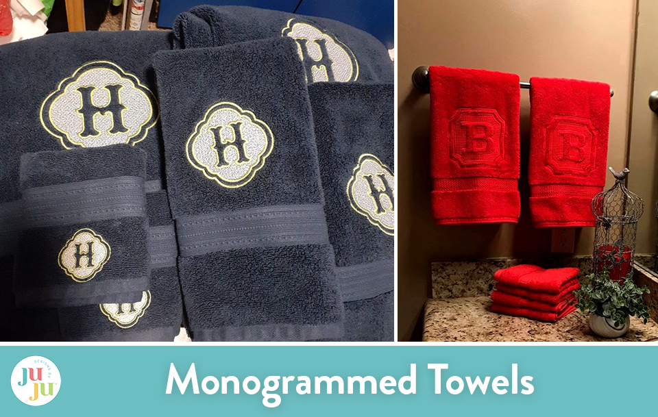 Monogrammed towels discount for wedding gift