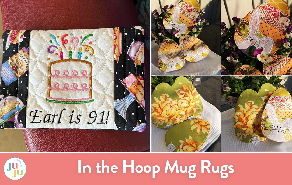 Customer Projects: In the Hoop Mug Rugs