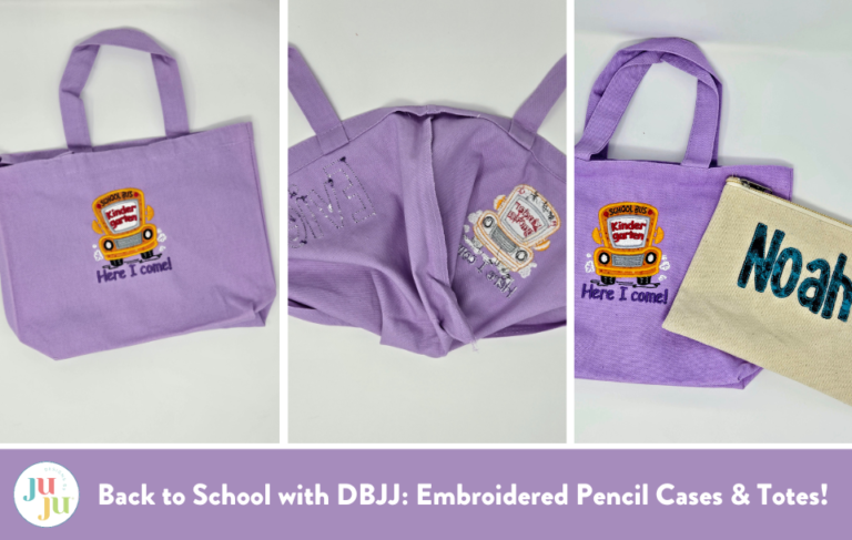 Back to School with DBJJ:  Embroidered Pencil Cases & Totes!