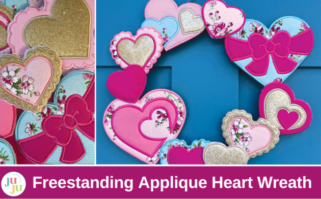 Freestanding Applique Heart Wreath: A Step-by-Step Embroidery Tutorial for Stunning Handmade Decor