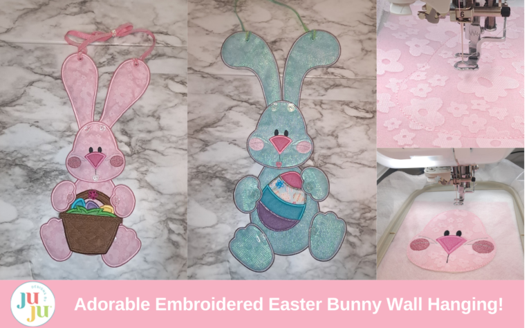 DIY In-the-Hoop Easter Bunny Wall Hanging – Adorable Embroidered Décor for Spring!